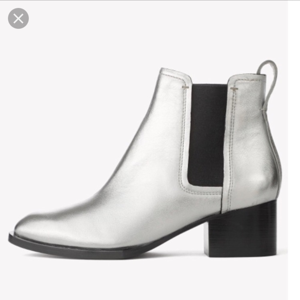 rag & bone Metallic Silver Ankle Booties
